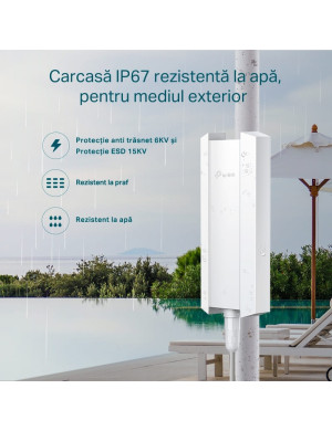 Access Point TP-LINK EAP650-OUTDOOR, Wi-Fi 6, 802.11ax/ac/n/g/b/a, 2.4 + 5 GHz, IP67