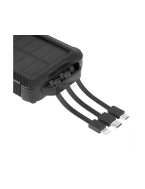 PowerBank cu panou solar KRUGER & MATZ KM0910, 10000 mAh, 5 W, 1 x USB, 1 x USB Type-C, 1 x MicroUSB, Black