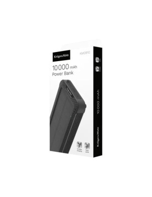PowerBank cu panou solar KRUGER & MATZ KM0910, 10000 mAh, 5 W, 1 x USB, 1 x USB Type-C, 1 x MicroUSB, Black