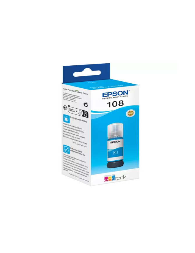 Cerneala EPSON EcoTank 108 C13T09C24A, 70 ml, Cyan