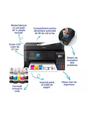 Multifunctional inkjet color CISS Epson EcoTank L5590 C11CK57403, Negru