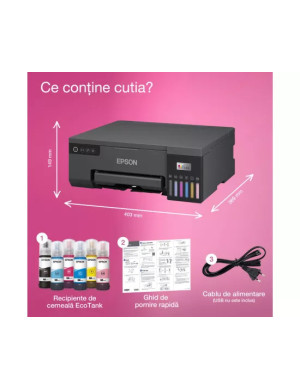 Imprimanta Epson EcoTank L8050 C11CK37402, InkJet CISS, A4, Wireless, Negru