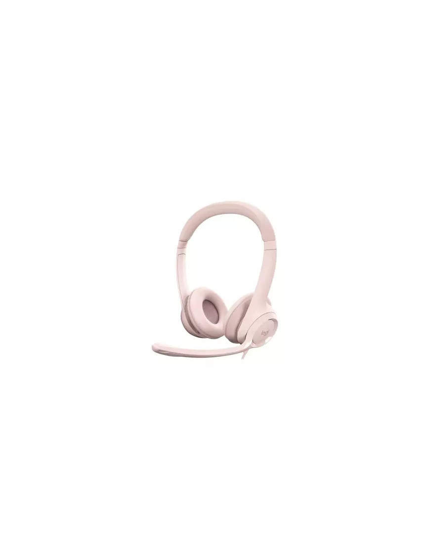 Casti cu fir LOGITECH H390 981-001281, USB, Rose