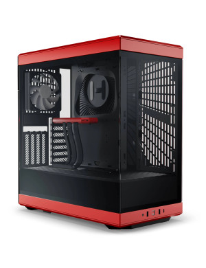 Carcasa HYTE Y40, Mid-Tower, ATX/Micro-ATX/Mini-ITX, Tempered Glass, Panoramic View Design, Black/Red
