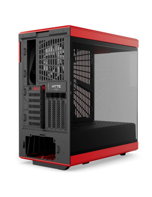 Carcasa HYTE Y40, Mid-Tower, ATX/Micro-ATX/Mini-ITX, Tempered Glass, Panoramic View Design, Black/Red