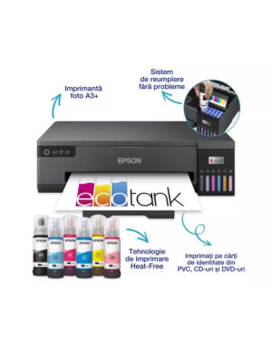 Imprimanta Foto Epson L18050 C11CK38402, InkJet CISS, A3+, Retea, Wireless, Negru