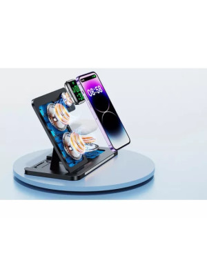 Incarcator wireless REMAX Minxl Pro RP-W70 3 in 1, 22W, USB Type-C, Negru