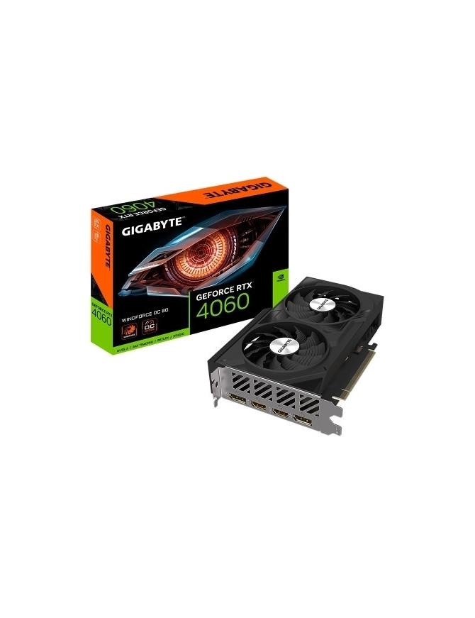 Placa video Gigabyte nVidia GeForce RTX 4060 WINDFORCE OC 8GB GV-N4060WF2OC-8GD, GDDR6, 128bit