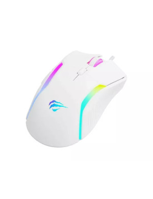Mouse gaming cu fir HAVIT MS1033, 8000 dpi, USB, RGB, White