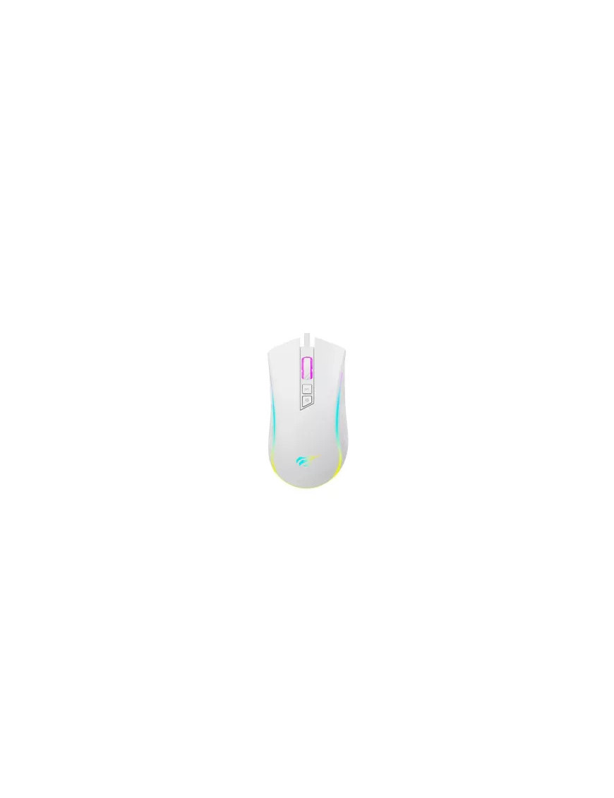 Mouse gaming cu fir HAVIT MS1034, 4800 DPI, RGB, White