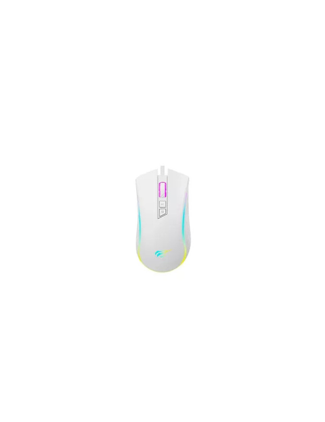 Mouse gaming cu fir HAVIT MS1034, 4800 DPI, RGB, White