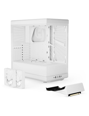 Carcasa HYTE Y40, Mid-Tower, ATX/Micro-ATX/Mini-ITX, Tempered Glass, Panoramic View Design, Snow White