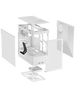 Carcasa HYTE Y40, Mid-Tower, ATX/Micro-ATX/Mini-ITX, Tempered Glass, Panoramic View Design, Snow White