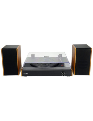 Pick-up Akai ATT-240SP, 20 W, Bluetooth, USB, 2 boxe externe, capac transparent cu balama, functie Auto-Stop, maro + negru