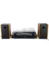 Pick-up Akai ATT-240SP, 20 W, Bluetooth, USB, 2 boxe externe, capac transparent cu balama, functie Auto-Stop, maro + negru