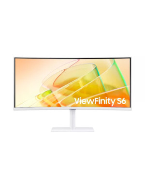 Monitor LED curbat SAMSUNG ViewFinity S6 S65TC LS34C650TAUXEN, 34" UWQHD, VA, Thunderbolt, HDR, FreeSync, 5ms, 100Hz, White