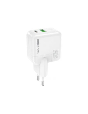 Incarcator retea BLUE POWER, Wall Charger, 30W, 3A, USB-A, USB-C, White