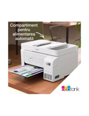 Multifuncționala Inkjet CISS Epson EcoTank L5316 C11CJ65413, Color, A4, LAN, USB și Wi-Fi, Alb
