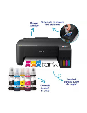 Imprimanta Inkjet Epson EcoTank L1230 C11CJ70402, A4, Color, USB, Negru