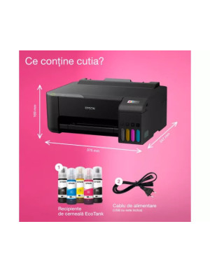 Imprimanta Inkjet Epson EcoTank L1230 C11CJ70402, A4, Color, USB, Negru
