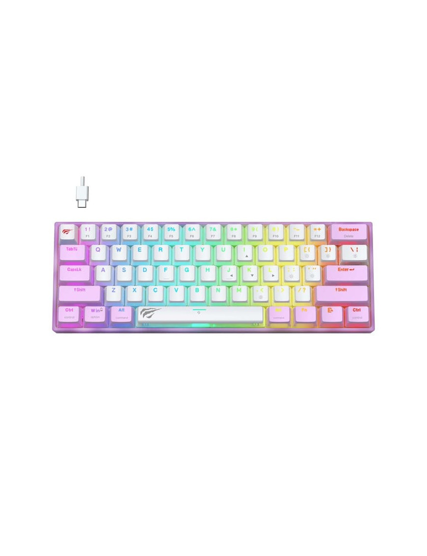 Tastatura gaming cu fir HAVIT KB877L, RGB, USB, Purple