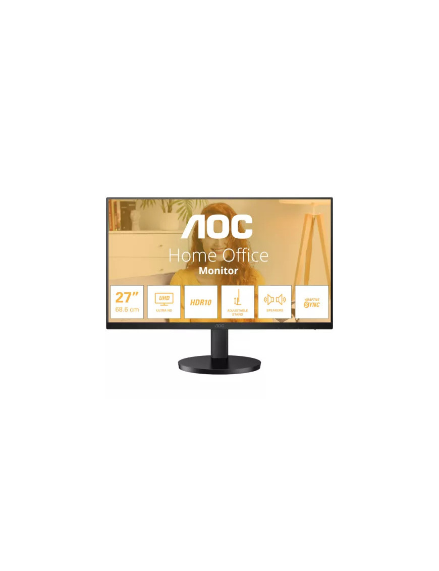 Monitor LED AOC U27B3AF, 27" UHD, IPS, HDR, 4 ms, 60 Hz, Black