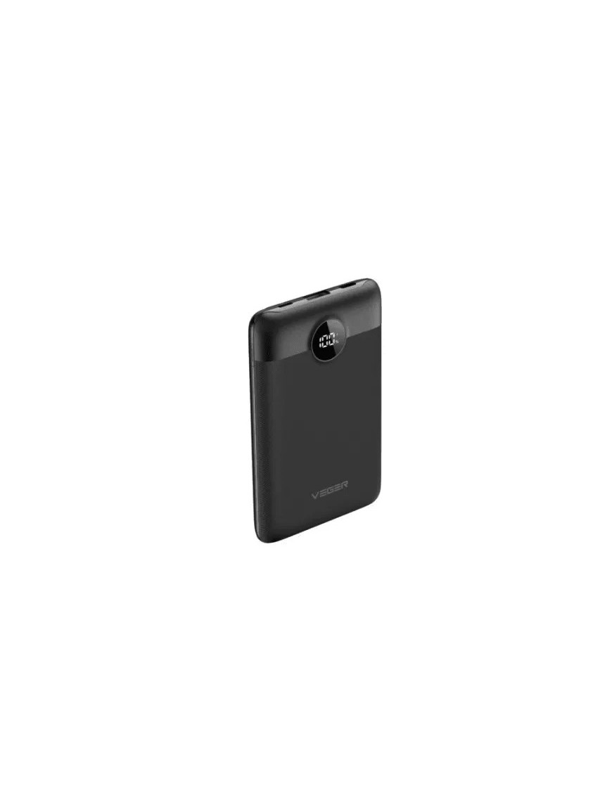 PowerBank VEGER C11 W1170, 10000 mAh, USB Type-A, USB Type-C, Lightning, Black