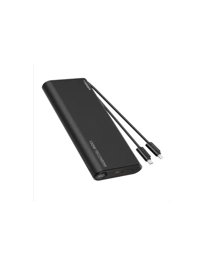 PowerBank VEGER TC130 W2503, 25000 mAh, 1 x USB Type-A, 1 x USB Type-C, 1 x Lightning, Black
