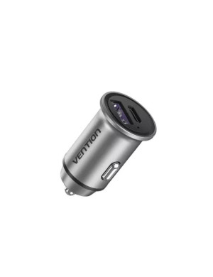 Incarcator auto VENTION FFFH0, 1 x USB Type-C, 1 x USB, 30W, Gray
