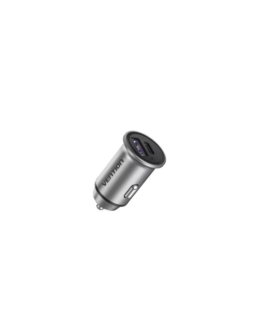 Incarcator auto VENTION FFFH0, 1 x USB Type-C, 1 x USB, 30W, Gray