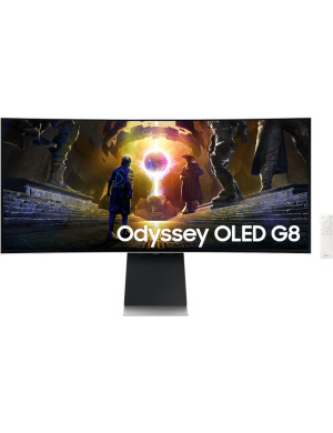 Monitor Gaming LED Curbat SAMSUNG Odyssey G8 G85SD LS34DG850SUXDU, 34 inch QD-OLED, 175 Hz, 0.03 ms, Silver/White
