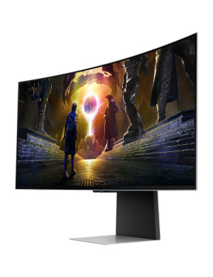 Monitor Gaming LED Curbat SAMSUNG Odyssey G8 G85SD LS34DG850SUXDU, 34 inch QD-OLED, 175 Hz, 0.03 ms, Silver/White