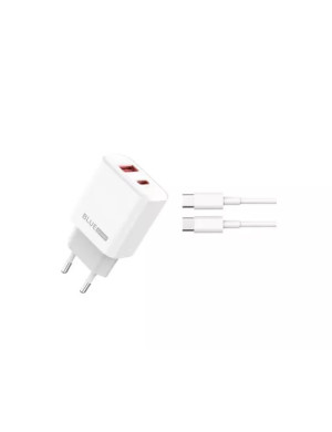 Incarcator retea BLUE POWER BPCE12C, 20W, 1 x USB-A, 1 x USB-C - Cablu USB-C, White