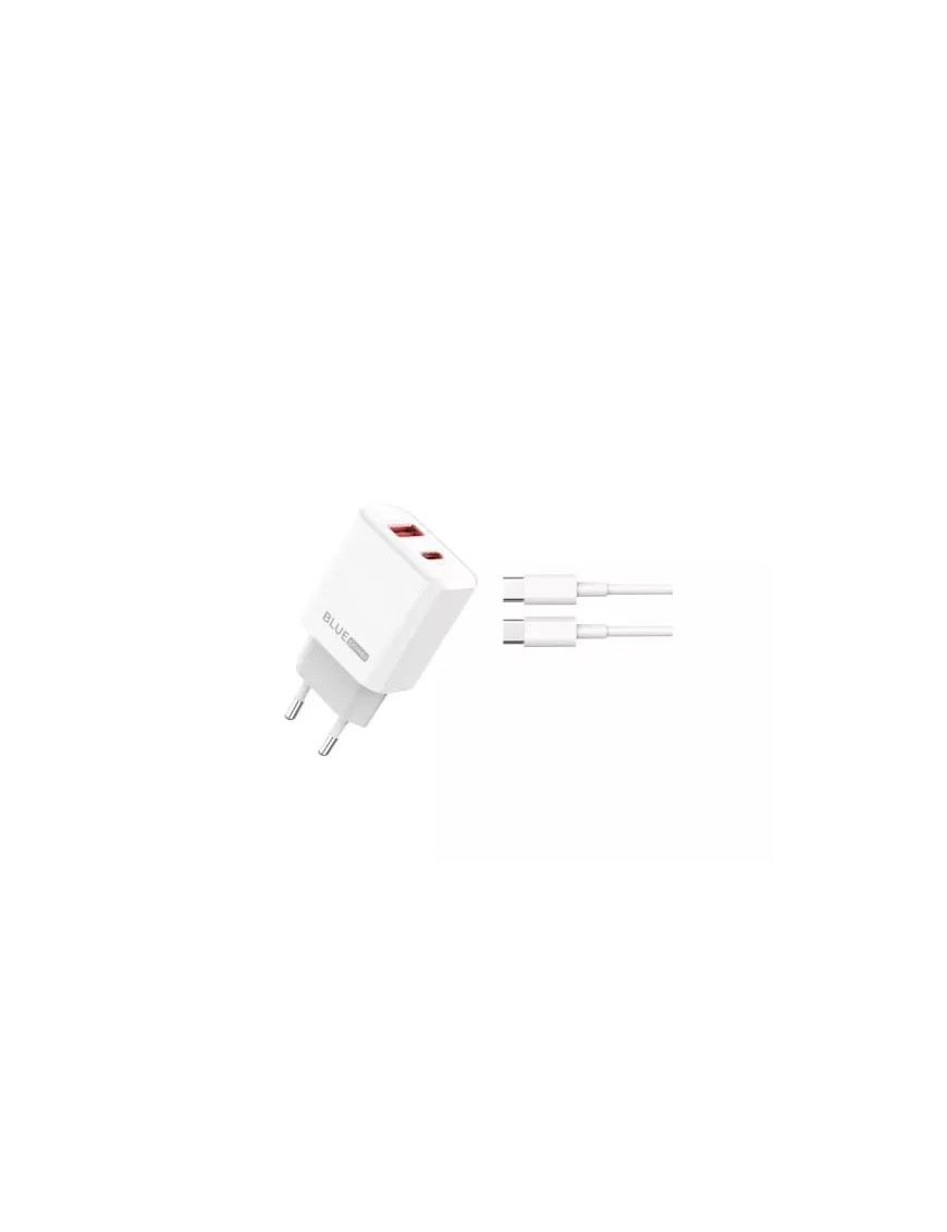 Incarcator retea BLUE POWER BPCE12C, 20W, 1 x USB-A, 1 x USB-C - Cablu USB-C, White