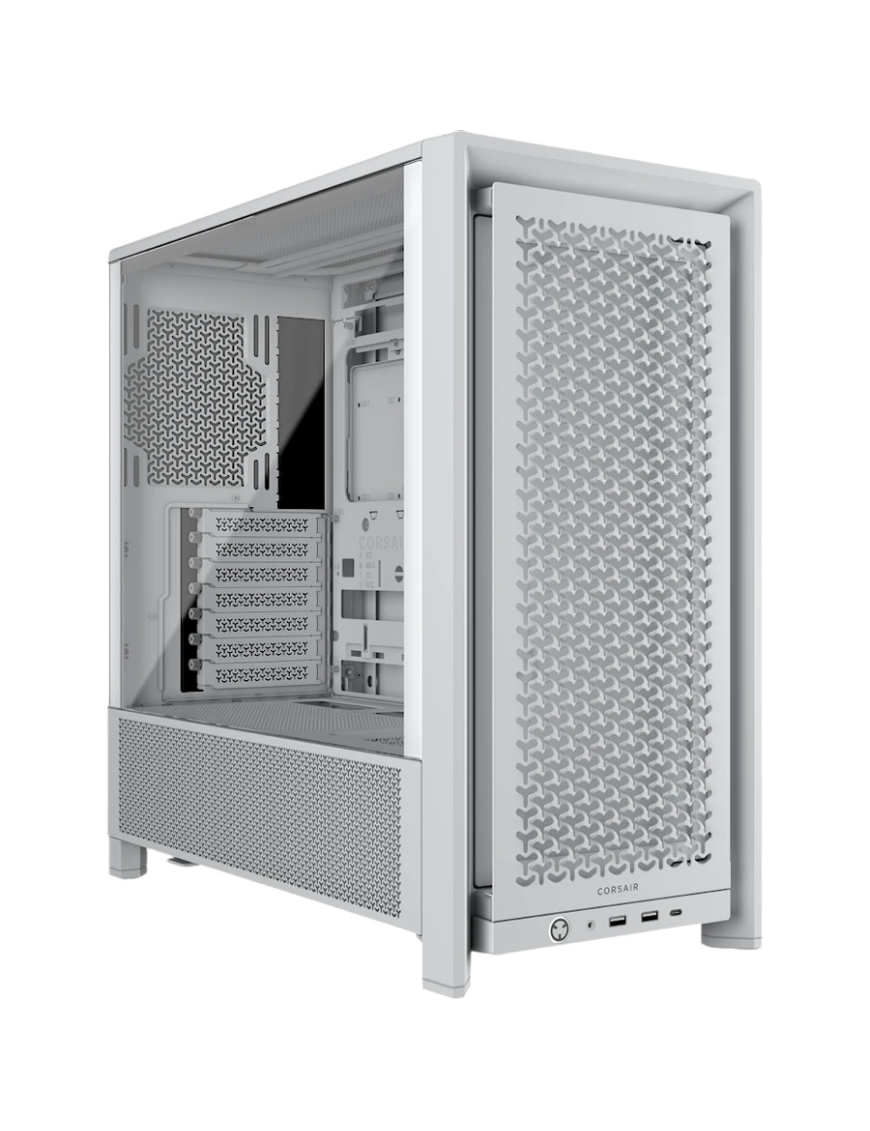 Carcasa CORSAIR 4000D FRAME, Mid-Tower, E-ATX/ATX/Micro-ATX/Mini-ITX, Tempered Glass, 2x 120mm AirGuide Fans, White