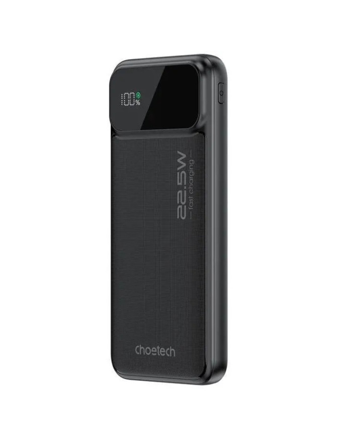PowerBank CHOETECH B728, 10000 mAh, 22.5W, 2 x USB-A, 1 x USB-C, Black