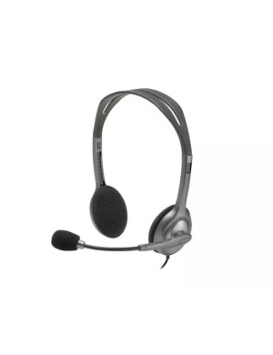 Casti cu microfon LOGITECH H110 981-000271, Jack 3.5 mm, Silver