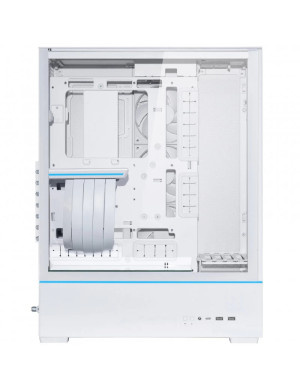 Carcasă Lian Li SUP01, Mid-Tower Stand-Up, ATX/Micro-ATX/Mini-ITX, Tempered Glass, PCIe 4.0 Riser, White