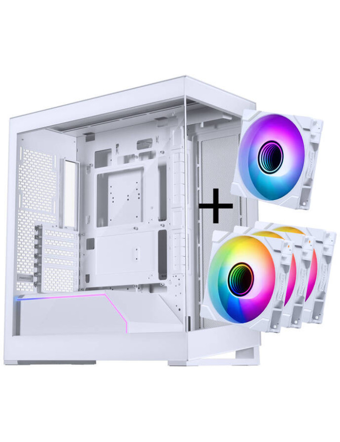 Carcasă Phanteks NV5 MK2 RGB + Glacier One 360M25 Gen2 DRGB, Mid-Tower, ATX/Micro-ATX/Mini-ITX, Tempered Glass DRGB, White