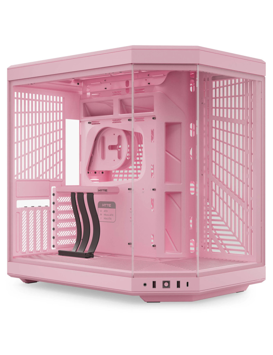 Carcasa HYTE Y70, Mid-Tower, ATX/Micro-ATX/Mini-ITX, Tempered Glass, Panoramic View Design, Strawberry Milk