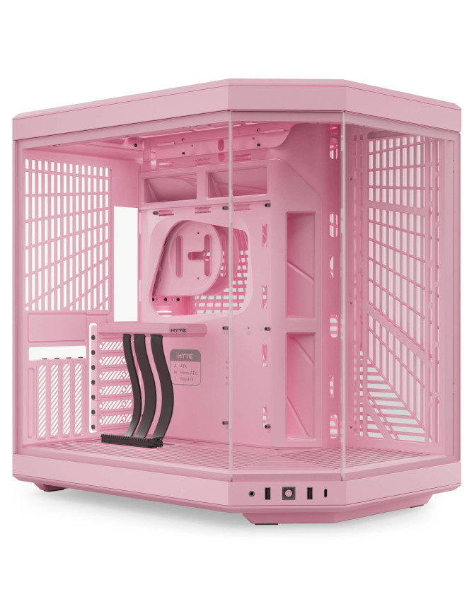 Carcasa HYTE Y70, Mid-Tower, ATX/Micro-ATX/Mini-ITX, Tempered Glass, Panoramic View Design, Strawberry Milk