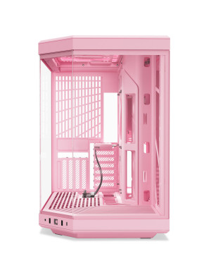 Carcasa HYTE Y70, Mid-Tower, ATX/Micro-ATX/Mini-ITX, Tempered Glass, Panoramic View Design, Strawberry Milk