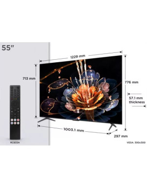 Televizor Mini LED SMART TCL 55C61KS, 4K Ultra HD, 139cm, Negru