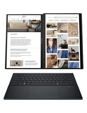 Laptop ASUS Zenbook DUO UX8406CA-PZ166X, 2 x 14" 3K OLED 120 Hz Touch, Intel® Core™ Ultra 9 285H, 32GB RAM, SSD 1TB, Intel Arc 1