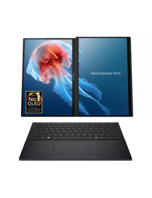Laptop ASUS Zenbook Duo 14 OLED (2025) UX8406CA-PZ068X, 2 x 14" WQXGA+ Touch, Intel® Core™ Ultra 9 285H, 32GB RAM, SSD 2TB, Intel Arc 140T Graphics, Windows 11 Pro, Inkwell Gray