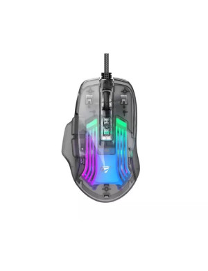 Mouse gaming cu fir HAVIT MS1011SE, 7200 DPI, RGB, Transparent Black