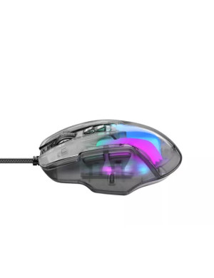 Mouse gaming cu fir HAVIT MS1011SE, 7200 DPI, RGB, Transparent Black