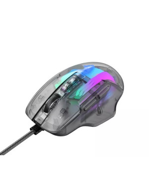 Mouse gaming cu fir HAVIT MS1011SE, 7200 DPI, RGB, Transparent Black