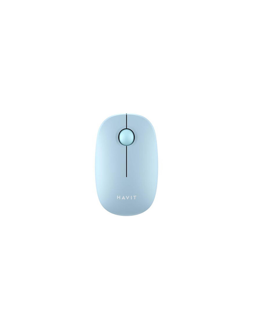 Mouse wireless silent Havit MS57GT 2.4GHz, 1600DPI, Light Blue
