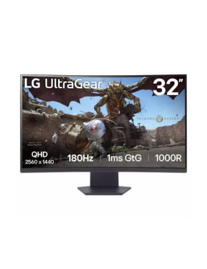 Monitor Gaming LED Curbat LG UltraGear 32GS60QC-B.AEUQ, 31.5" QHD, VA, 180 Hz, 1ms, Black